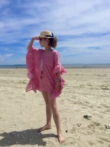Tunique de plage Caftan pour fille ROSE ECLAT Kaftan tunic beachwear ROSE ECLAT